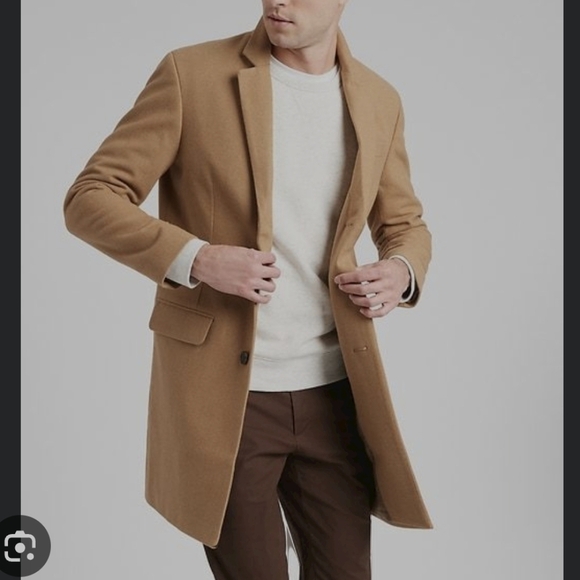 Banana Republic Mario Bellucci Melton Camel Coat wool blend mens medium - Picture 1 of 10